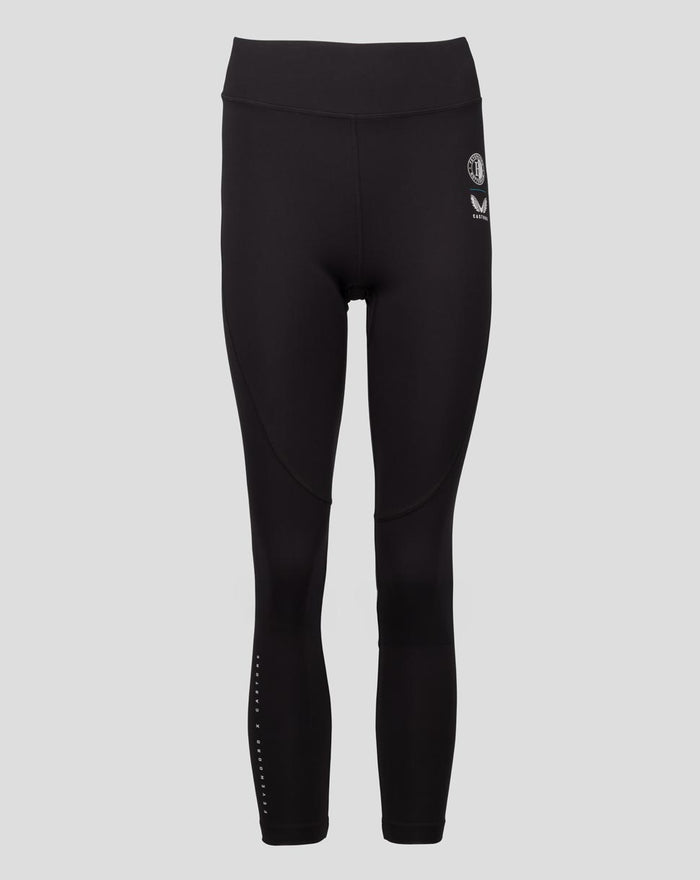 Black women's Feyenoord Castore leggings with high waistband and small crest on the hip.