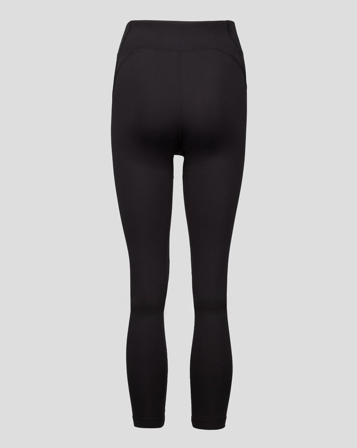 Back view of black Feyenoord Castore leggings with contour seam details.