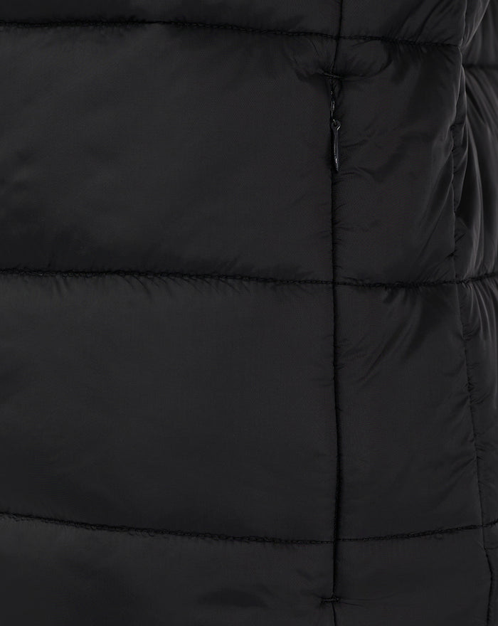 Black Feyenoord Core women's puffer jacket showing quilting and a zip pocket