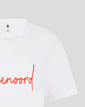 White Feyenoord pajama T shirt for women with a red script logo on the front