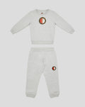 Grey Feyenoord kids sweater and joggers set with circular club badge on chest and thigh