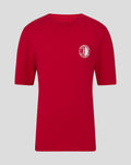 Red Feyenoord Core Crest T-shirt for juniors with a white circular crest on the left chest