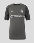 Feyenoord Coaches Training T-Shirt voor junioren met ronde hals korte mouwen contrasterende zijpanelen en Castore en Feyenoord logo's