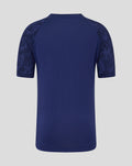 Back view of navy Feyenoord training T-shirt with patterned sleeves and no visible logos.