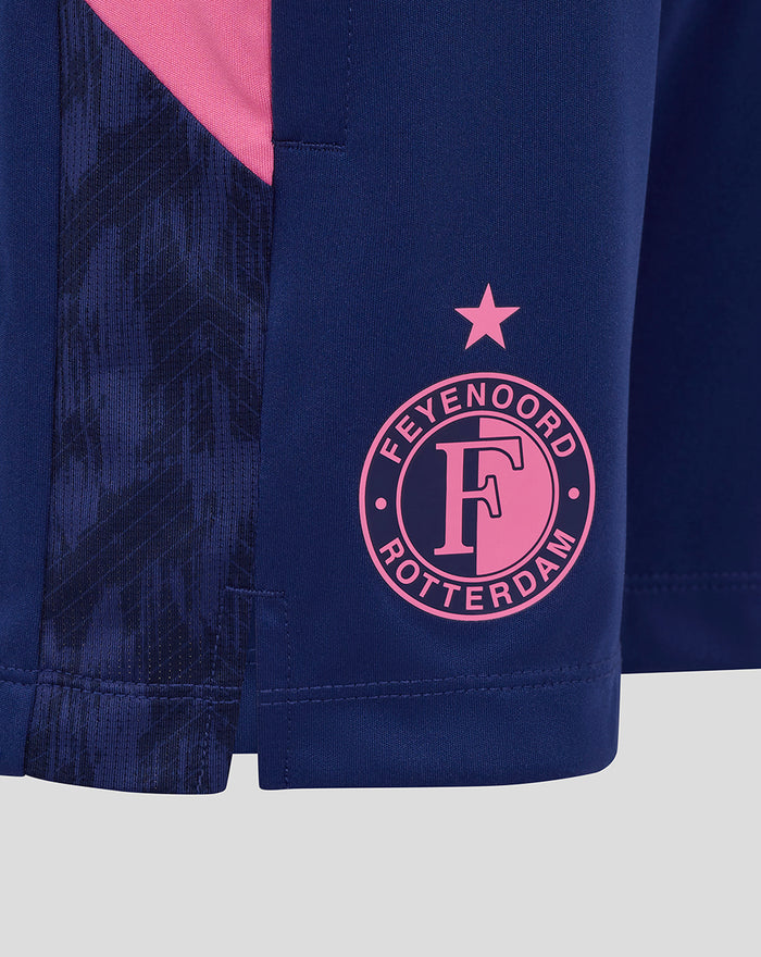 Navy shorts with pink Feyenoord Rotterdam crest and pink star above.
