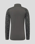 Back view of Feyenoord Coaches Training Midlayer Top with plain torso and patterned sleeves.