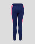 Back view of navy Feyenoord junior training trousers with pink side panels