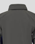Back view of the grey Feyenoord training jacket with smooth fabric and subtle shoulder seams