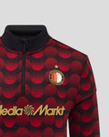 Feyenoord home matchday midlayer top in red dotted pattern with club crest and MediaMarkt logo.