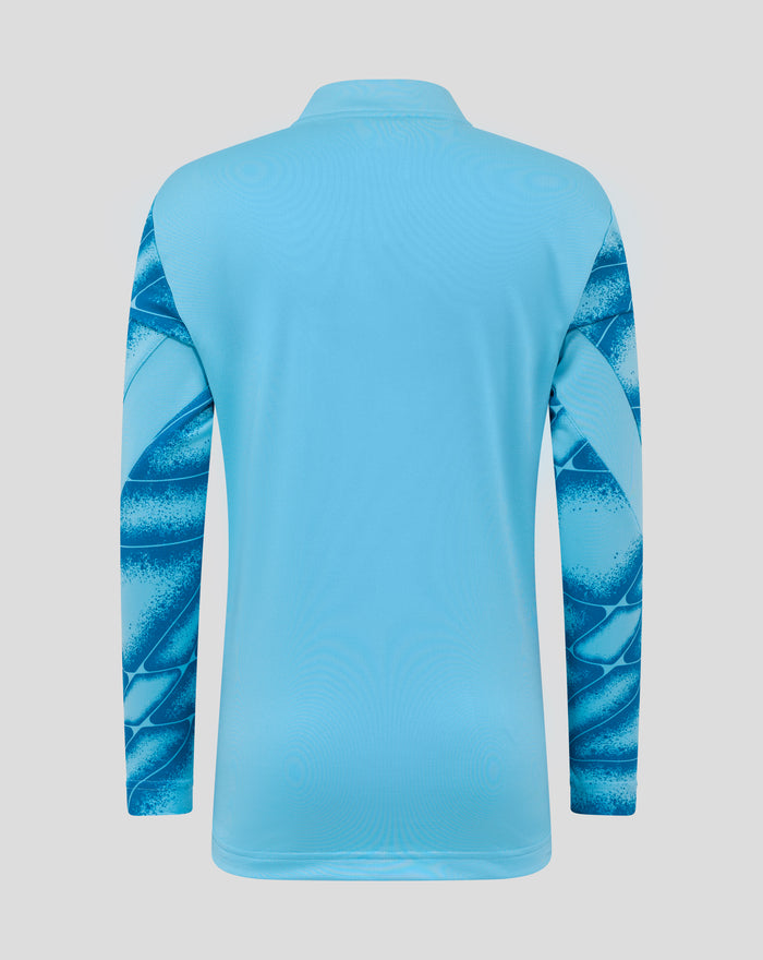 Back view of light blue Feyenoord Derde Matchday Midlayer Top with dark blue arm prints