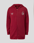 Red Feyenoord Travel Hoody with zip features Castore logo on left and Feyenoord crest on the right chest.