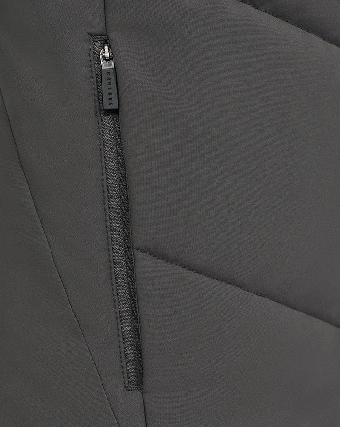 Vertical zipper pocket detail on dark grey Feyenoord training jacket