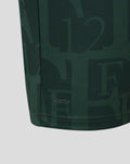 Close up of dark green Twaalfde Shirt fabric with AerTek material and hem detail