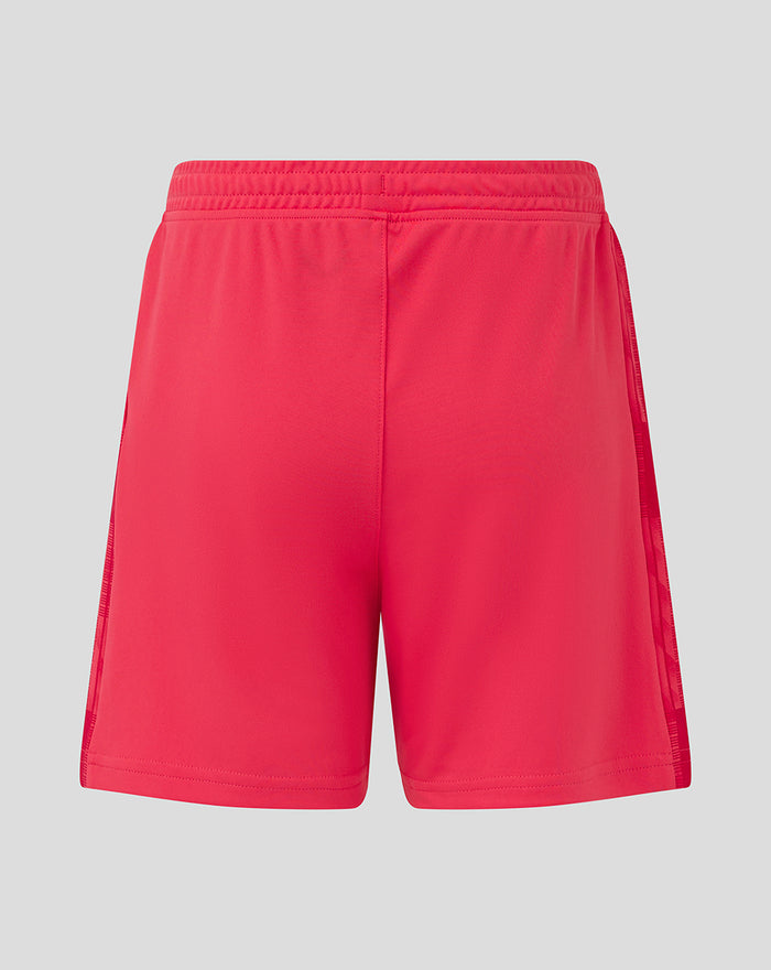 Back view of red Feyenoord Keeper Third Short with elastic waistband and visible side panel stripes