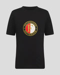 FEYENOORD core logo black T-shirt for juniors with a large circular emblem on the front