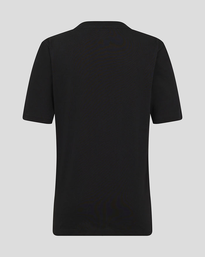 Back view of a black FEYENOORD core logo junior T-shirt