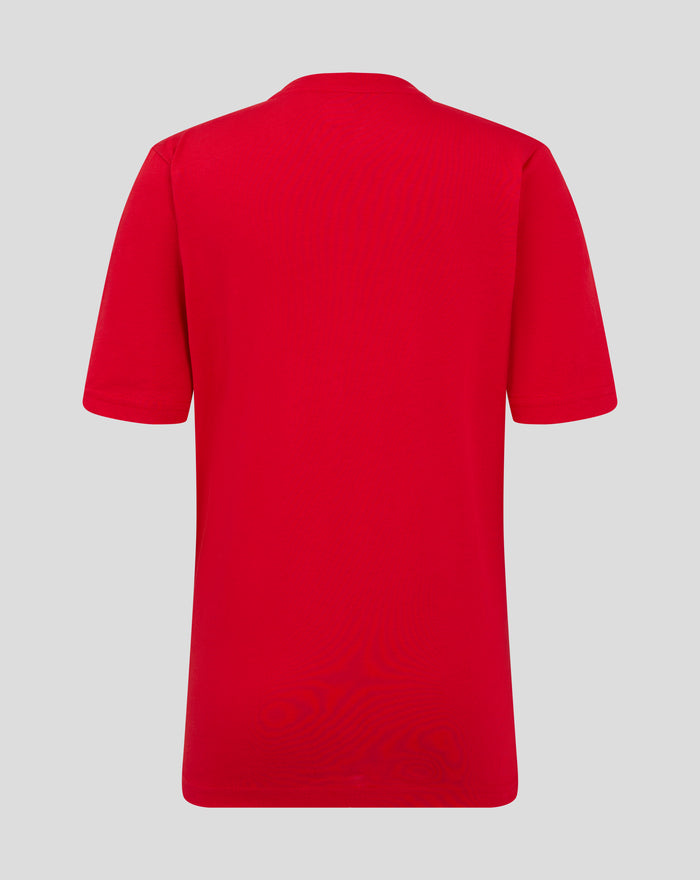 Back view of red Feyenoord Core Logo T-shirt for juniors with a plain back