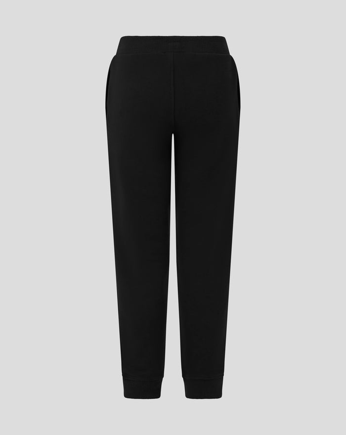 Back view of the junior black Feyenoord Core joggers with ribbed cuffs