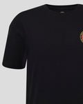 Close up of black Feyenoord Core Junior T-shirt with chest crest.