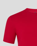 Red Feyenoord Core Crest T shirt close up of shoulder area
