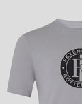 Light gray Feyenoord core logo T shirt for men with a large circular black emblem on the chest