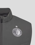 Close-up of chest area with Feyenoord crest on grey training gilet