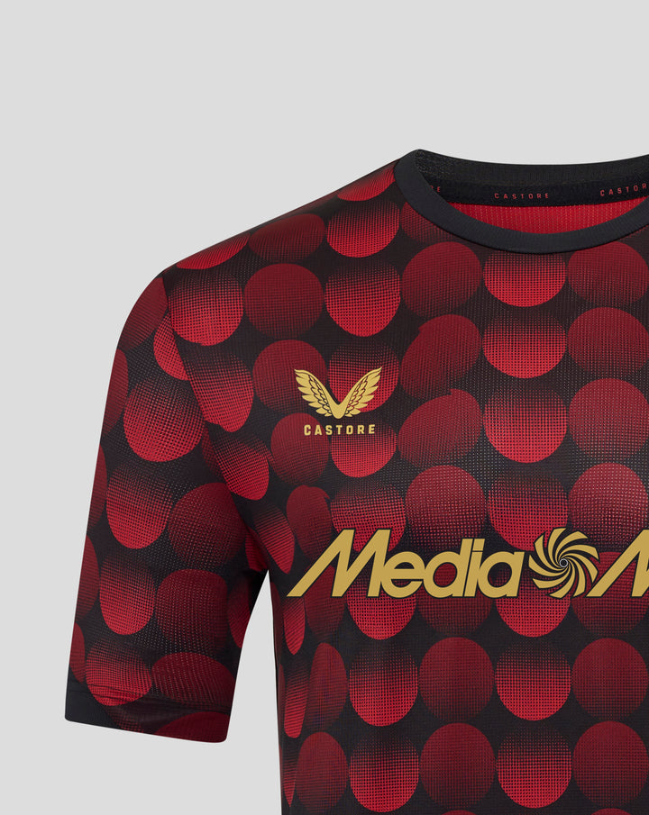 Feyenoord Thuis Matchday T-shirt chest area with gold crest and prominent MediaMarkt lettering