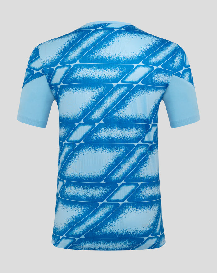Back view of Feyenoord third matchday T-shirt for men in light blue with bold graphic pattern