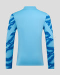 Back view of light blue Feyenoord Derde Matchday Midlayer Top with blue printed sleeves.