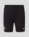 Black Feyenoord travel knit shorts with drawstring waist and club logo on the leg