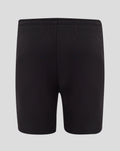 Back view of black Feyenoord travel knit shorts with branding on both legs