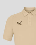 Beige Feyenoord Travel Polo for men with collar and CASTORE crest logo on the chest