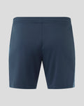 Back view of navy Feyenoord 2025-2026 men's away shorts with Castore logo on the left leg and Feyenoord crest on the right leg.