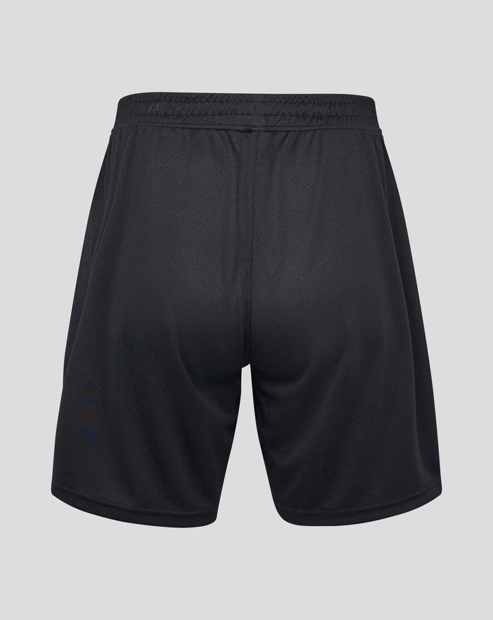 Back view of black Feyenoord Vierde Short with elastic waistband and subtle textured fabric