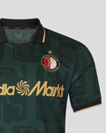Front view of the Twaalfde shirt with Feyenoord crest on the left chest, gold star, and MediaMarkt logo across the front.