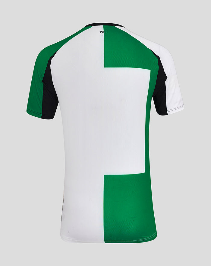 Back view of Feyenoord Pro Derde Shirt 2024-2025 men Europa with bold green white panels and 1908 at the collar
