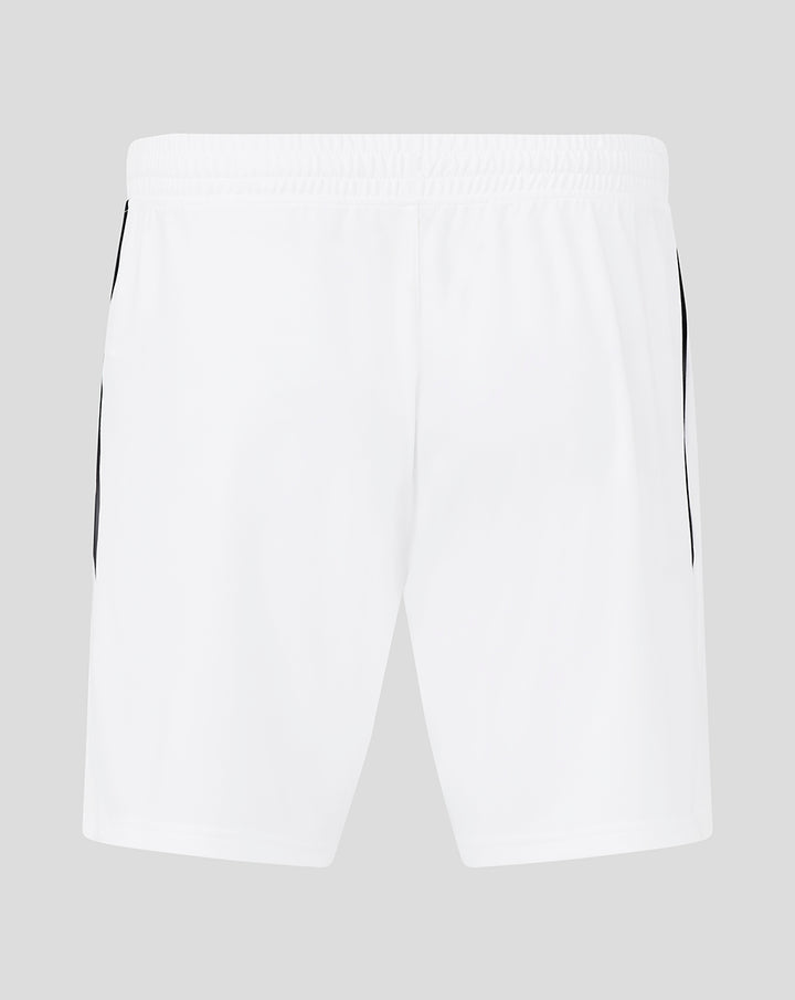 Back view of white Feyenoord third shorts for men with black side panels.