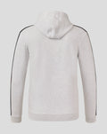 Back view of FEYENOORD classic men's hoodie in light grey with black piping along the sleeves