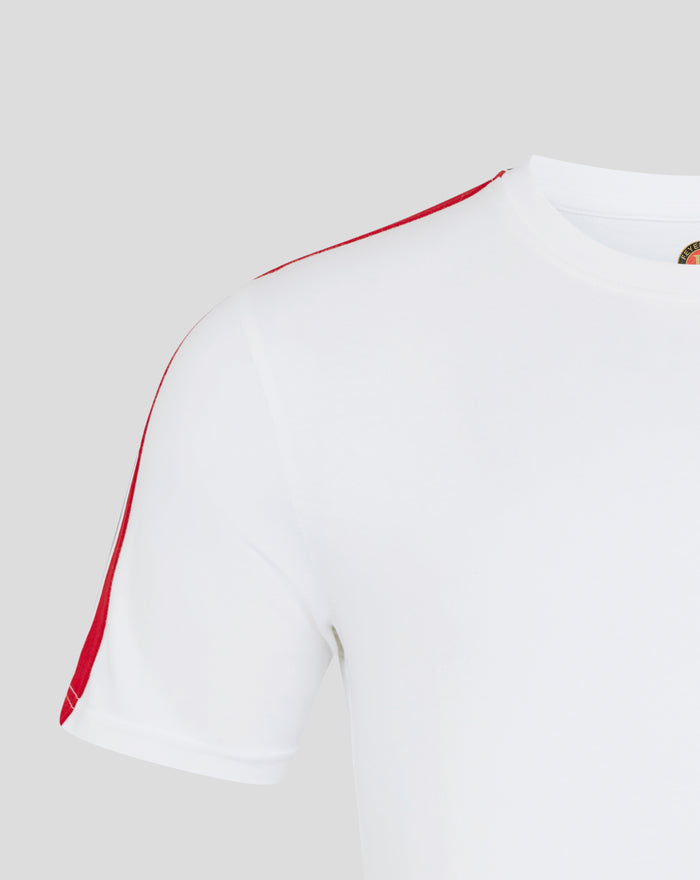 FEYENOORD Classic Cotton T shirt for men white with red piping along the shoulder