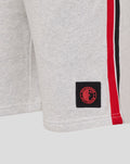 Grey Feyenoord Classic shorts for men with red and black side stripe and club patch