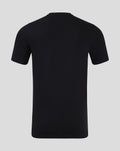 Back view of black Feyenoord Core Logo T-shirt for men with plain fabric and no visible print.