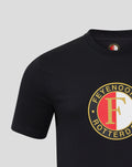 FEYENOORD black core logo T-shirt for men with a large circular emblem on the front