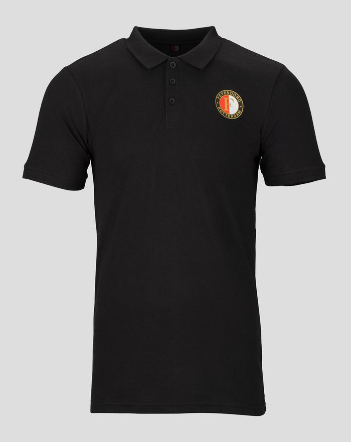 Black Feyenoord Core polo for men with crest on the left chest