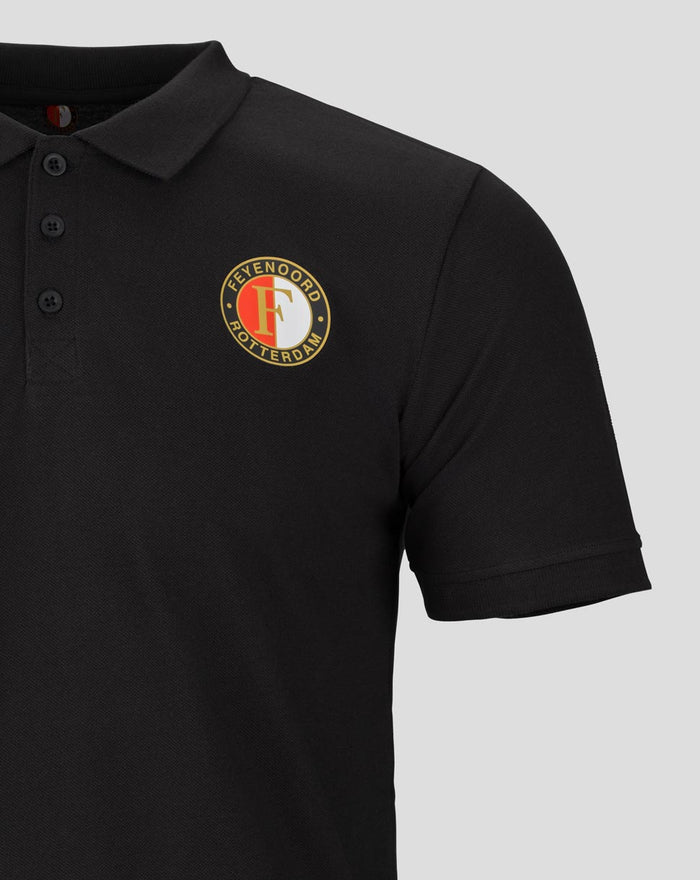 Close up of the Feyenoord crest on the black polo chest
