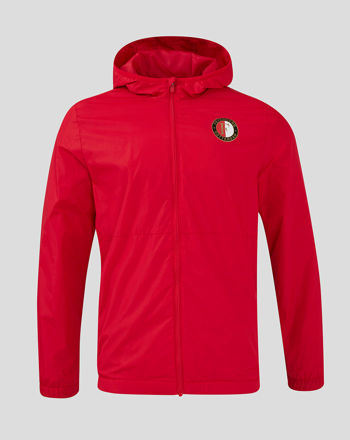 Feyenoord Core summer jacket for men in red with hood and front zipper