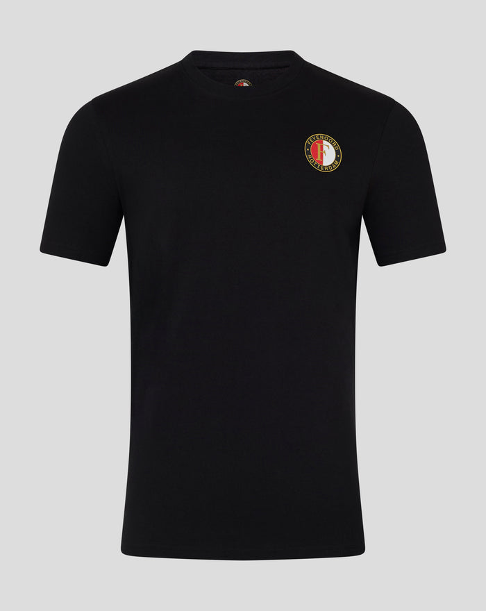 Black men's Feyenoord Core T shirt with small crest on the chest