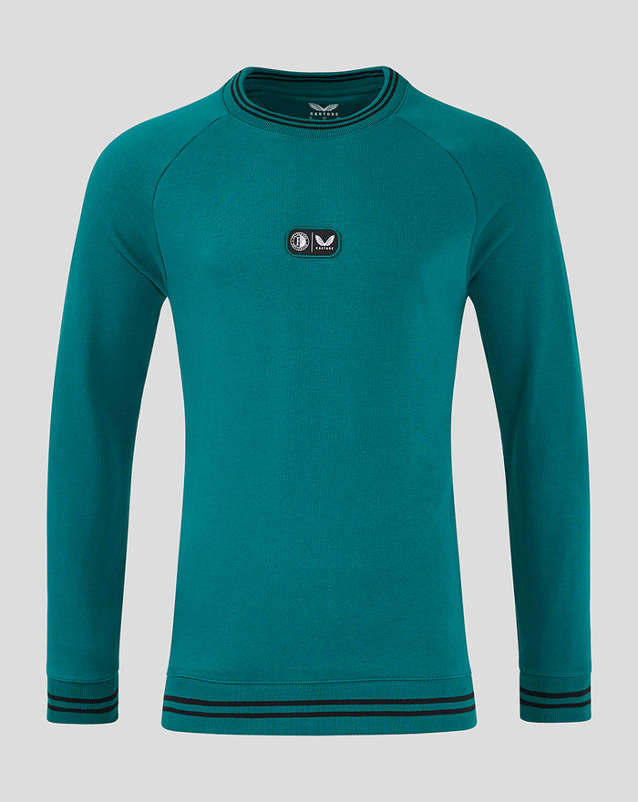 Feyenoord Castore fleece shirt for men in Blauwgroen front view