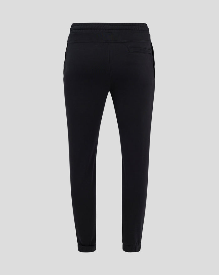 Back view of black Feyenoord Castore joggers with an elastic waistband and small rear pocket