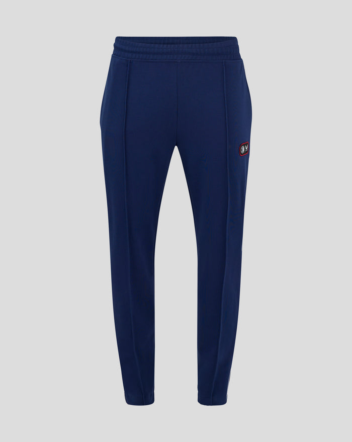 Navy blue Feyenoord Castore training pants with embroidered crest patch on the right leg