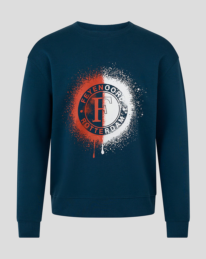 Blue FEYENOORD contemporary men's sweatshirt with circular logo graphic on the front